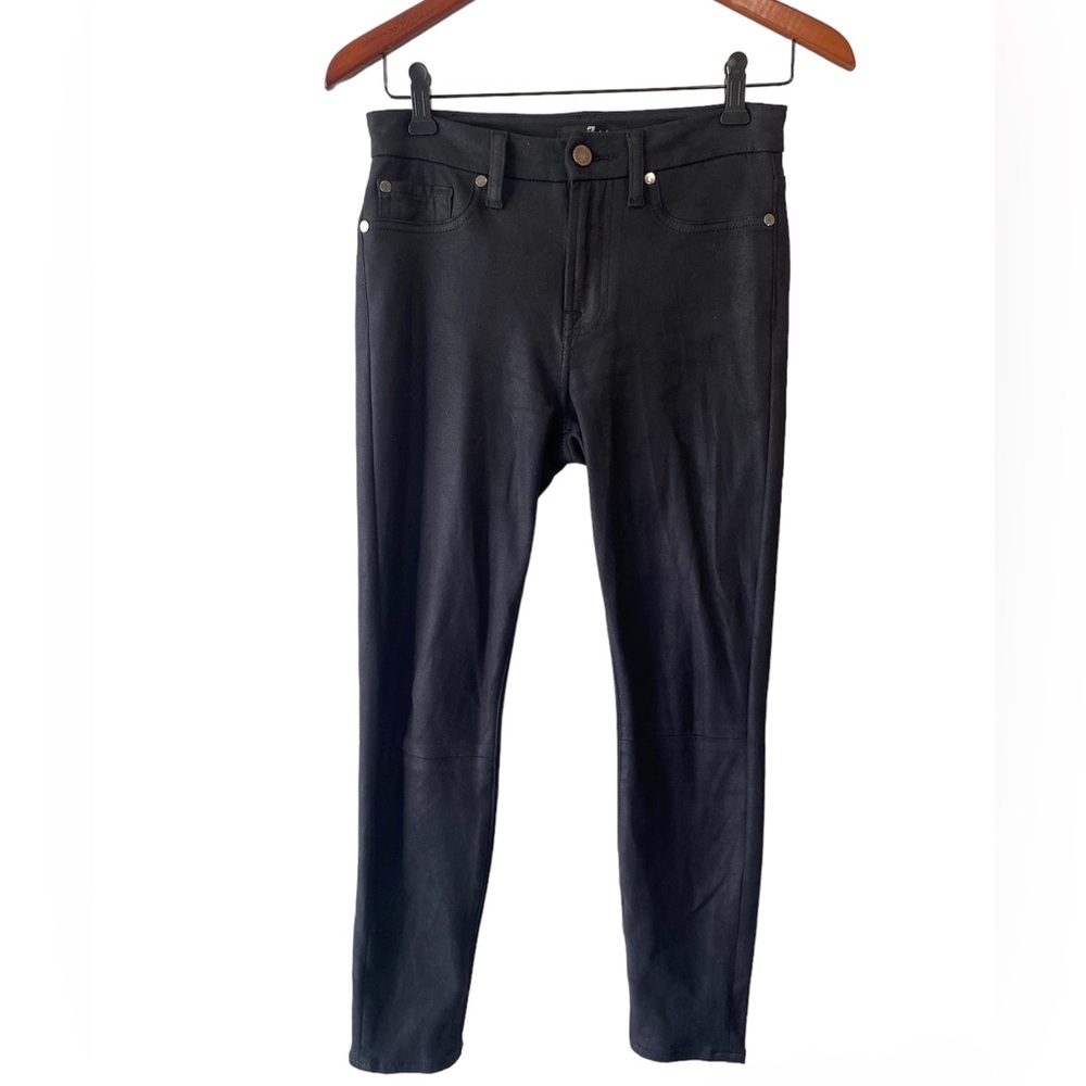 7 For All Mankind High Waisted Coated Skinny Ankle Pants Women’s Size 26 Grunge
